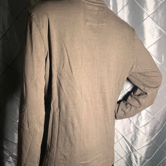 Natural Reflections Women LG Olive Green Half Button‎ Long Sleeve Blouse (GS3) - Picture 5 of 7